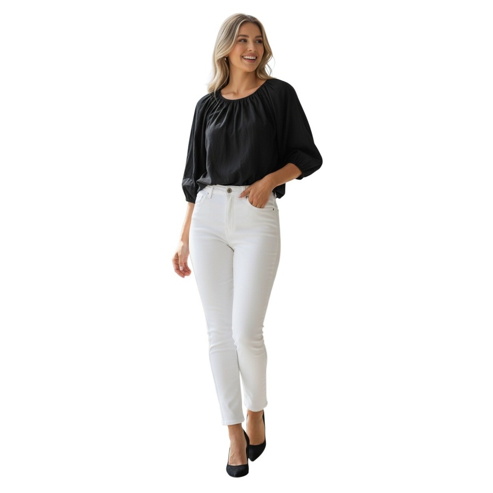 THAKOON‎ NWOT Black 100% Silk Off Shoulder Balloon Sleeve Blouse 4/S USA $425
